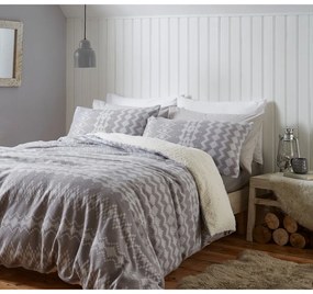 Сиво двойно спално бельо 200x200 cm Alpine – Catherine Lansfield