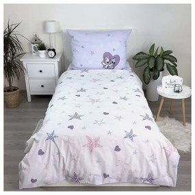 Единично детско памучно спално бельо 140x200 cm Lilo and Stitch "Heart" – Jerry Fabrics
