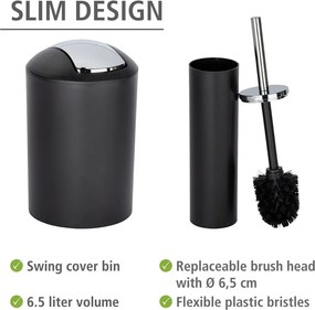 Черен пластмасов комплект аксесоари за баня Calvo – Wenko