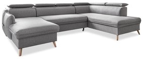 Светлосив U-образен разтегателен диван, десен ъгъл Sweet Harmony - Miuform