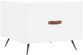 829332 vidaXL Кафе маса, бяла, 50x50x40 см, инженерно дърво