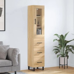 3199260 vidaXL Висок шкаф, сонома дъб, 34,5x34x180 см, инженерно дърво