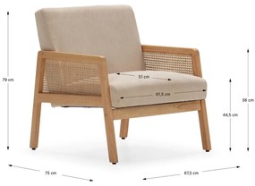 Бежов велурен фотьойл Debra – Marckeric