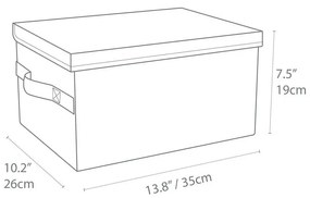 Сива текстилна кутия за съхранение с капак 35x19x26 cm Soft Storage – Bigso Box of Sweden