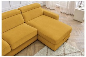 Разтегателен ъглов диван в цвят горчица (променлив) Monaco – Bobochic Paris