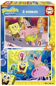 Пъзел 2 в 1, Educa, Sponge Bob, 2×48 части