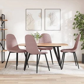 Sonata H Трапезни столове, 4 бр, розови, кадифе