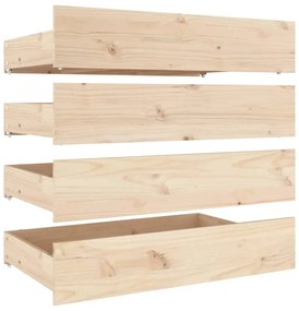 814999 vidaXL Чекмеджета за легло, 4 бр, бор масив