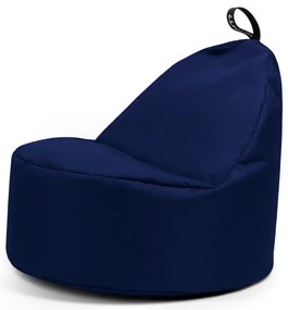 Тъмносин детски пуф Round M – So Soft?