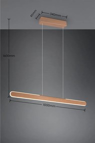 Кафяво LED висящо осветително тяло Helios - Trio