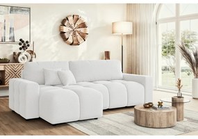 Бял разтегателен ъглов диван (променлив) Luki – Ropez