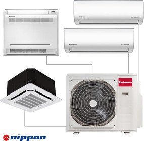 Външно тяло на мултисплит система Nippon N40B-36HFN8-Q, 36000 BTU, 70 м2, А++/А, R-32, Бял