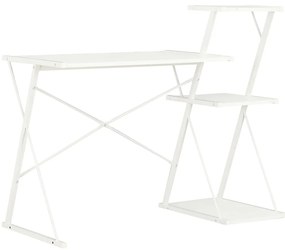 20287 vidaXL Бюро с рафт, бяло, 116x50x93 см