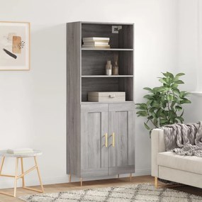 3189947 vidaXL Висок шкаф, сив сонома, 69,5x34x180 см, инженерно дърво