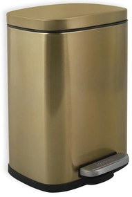 Матово златисто стоманено кошче за боклук с педал 5 l Akira – Spirella