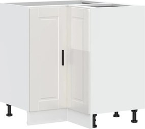 853989 vidaXL Кухненски ъглов шкаф Lucca, бял гланц, инженерно дърво