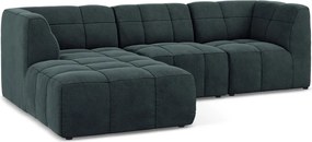 Син кадифен ъглов диван (ляв ъгъл) Aloha – Makamii