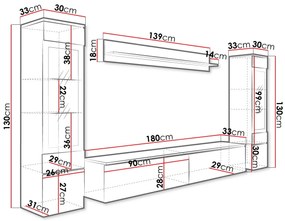 Холна секция Vera II-Бяло–Сиво