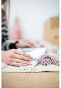 Светлосив и кремав ръчно изработен памучен килим подходящ за пране 170x240 cm Air Natural – Lorena Canals