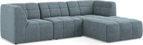 Син ъглов диван от прежда с примки от букле (десен ъгъл) Aloha – Makamii