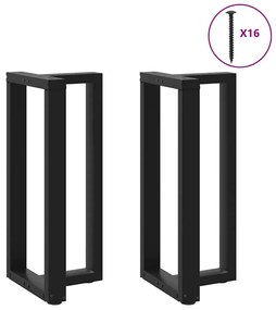 4013072 vidaXL Крака за бар маса, Т-образни, 2 бр., черни, 40x35x(90-91) см, стомана