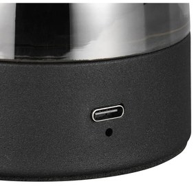 Сива LED настолна лампа със стъклен абажур (височина 18 cm) Dooley – Trio