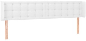3118877 vidaXL Горна табла за легло, Бяла, 203x16x78/88 см, изкуствена кожа
