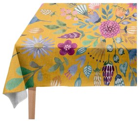 Покривка за маса с ленено платно , 140 x 250 cm Colourful Flowers - Madre Selva