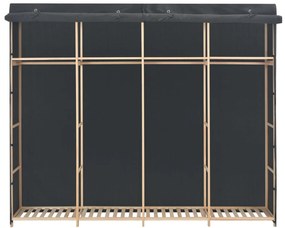 248201 vidaXL Гардероб, сив, 200x40x170 см, текстил