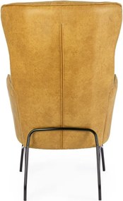 Кресло от изкуствена кожа в цвят горчица Nasira – Bizzotto
