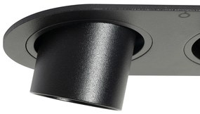 Комплект от 6 вградени спота черни GU10 35mm с накланяне 2-Light - Installa