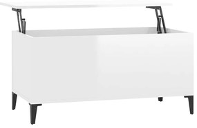 819590 vidaXL Кафе маса, бял гланц, 90x44,5x45 см, инженерно дърво