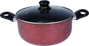 Тенджера Rosberg R51318G24, 24см, 4л., Мраморно покритие, Индукция, Бордо меланж