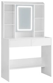 Тоалетка с LED огледало и място за съхранение на бижута