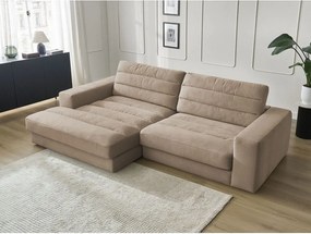 Кафяво-сив кадифен ъглов диван (ляв ъгъл) Sierra – Bobochic Paris