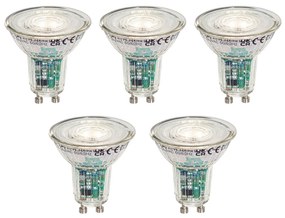 Комплект от 5 умни GU10 50мм LED крушки, прозрачни, 4.7W, 345 lm, 2200-4000K