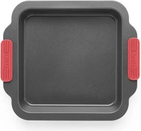 Тава за печене Lekue 1009437, 20x20 см, Керамично незалепващо покритие, Карбонова стомана, От +4°C до +240°C, Черен/Червен