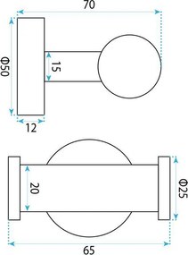 Двойна закачалка 6612 Modern Copper Brush