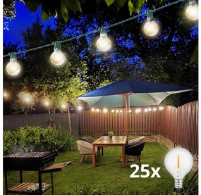 Brilagi -LED Екстериорни декоративни лампички ГИРЛЯНДА 25xE12 20m зелен IP44 топло бяло
