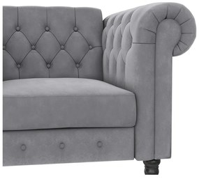 Светлосиво кадифено кресло Chesterfield Felix – Støraa