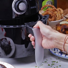 Фритюрник с горещ въздух Air Fryer Rosberg Premium RP51980C, 1600W, 2.6 литра, 80°C~200°C, Таймер, Черен