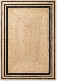 Черен/в естествен цвят двустранен/ръчно изработен ютен килим 160x230 cm Jutta – Hanse Home