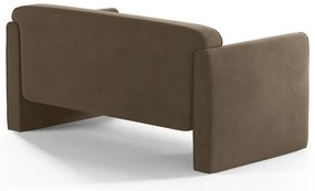 Кафяво-сив кадифен диван 140 cm Abby – Micadoni