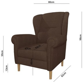 Тъмнокафяво кресло крило Swan – Ropez