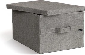 Сива текстилна кутия за съхранение с капак 36x46x25 cm Soft Storage Large – Bigso