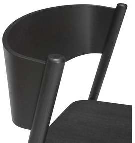 Черен бар стол от декор от дъб (височина на седалката 75 cm) Oblique – Hübsch