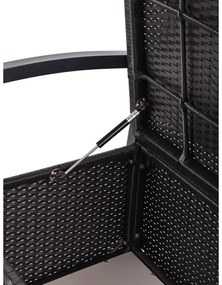 Черна градинска пейка от изкуствен ратан Ferrara – Garden Pleasure