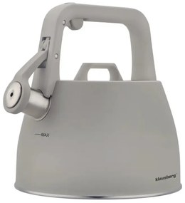 Свирещ чайник Klausberg KB 7916, 2.5 л, Топлоизолирана дръжка, Индукция, Сив