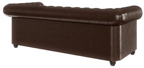 Тъмнокафяв разтегателен диван от изкуствена кожа 203 cm York - Ropez
