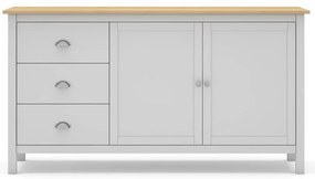 Нисък скрин от бял/естествен бор 150x80,5 cm Misti - Marckeric